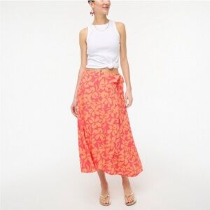 J. Crew Factory SET Women's Pink and Orange Floral Top and Skirt Set